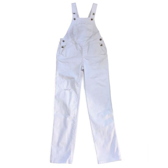 Anthropologie Pilcro and the Letterpress White Distressed Overalls US 25 - Picture 4 of 9